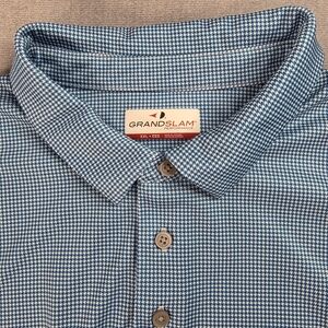 Grand Slam Performance Blue Houndstooth Golf Polo‎ XXL